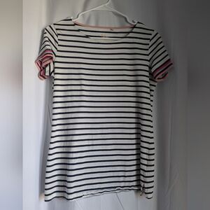 Boden Stripes Ahead of the Rest Tee Multicolor Short Sleeves Crew Neck Cotton Sm